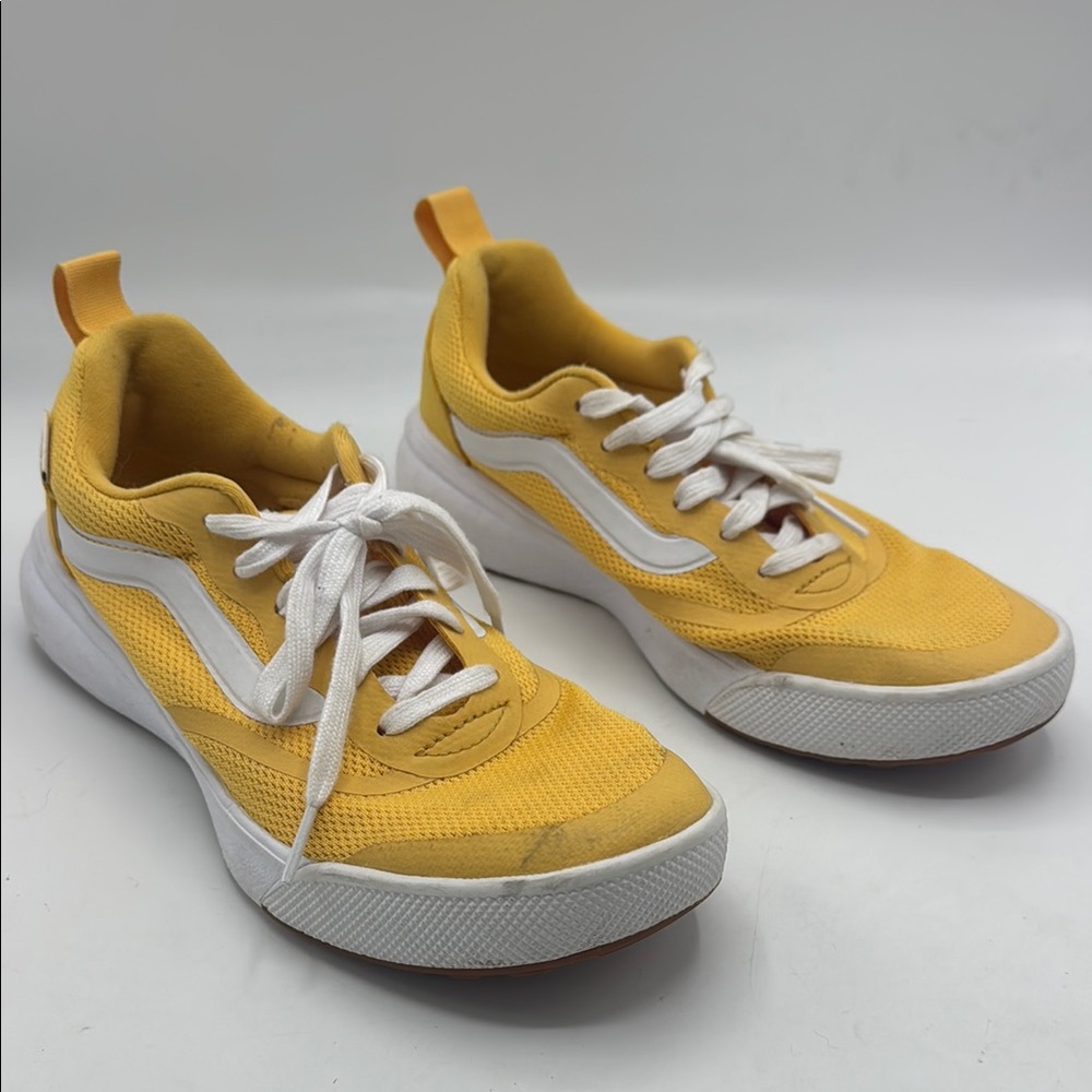 Yellow and White Vans Sneakers